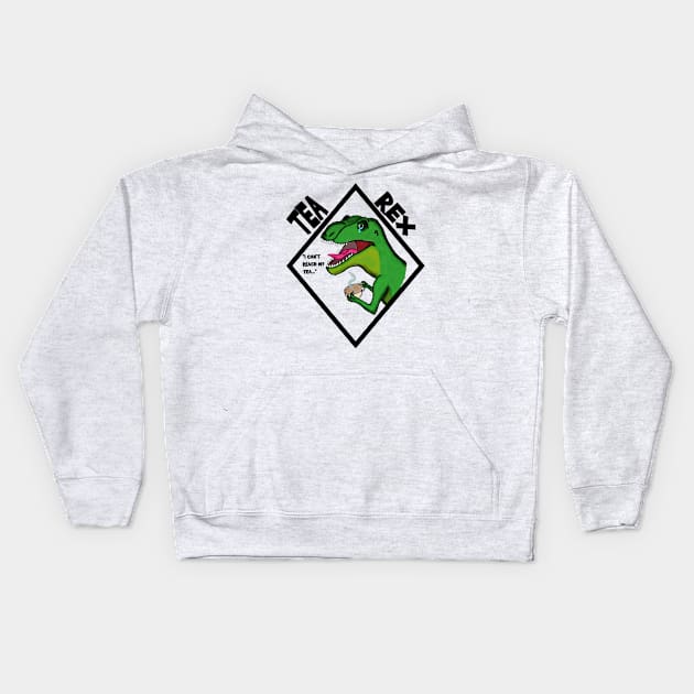 Tea-Rex Kids Hoodie by Adriane Tempest